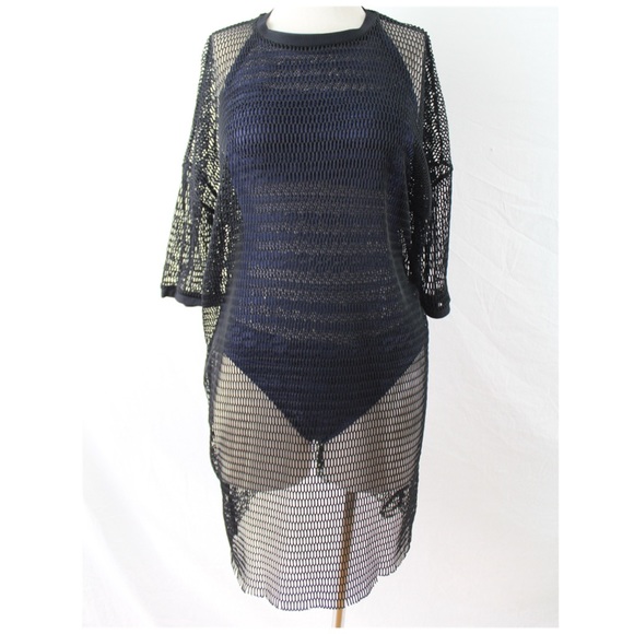 Nautica Grand Isle High-Neck One-Pc Navy Swimsuit - Picture 4 of 5